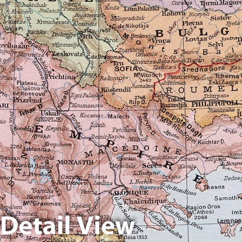 Balkans Peninsula, 1900 - Historical Map Print