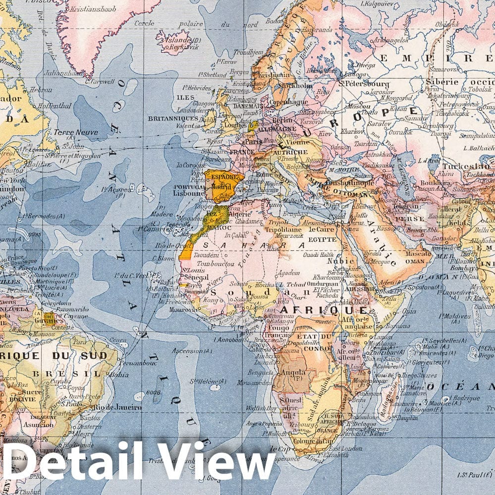 European Colonial Possessions, 1900 - Historical Map Print