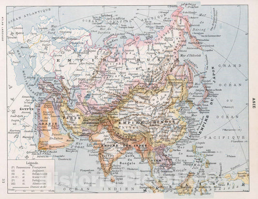 Historic Map : World Atlas Map, Asie. 1900 - Vintage Wall Art