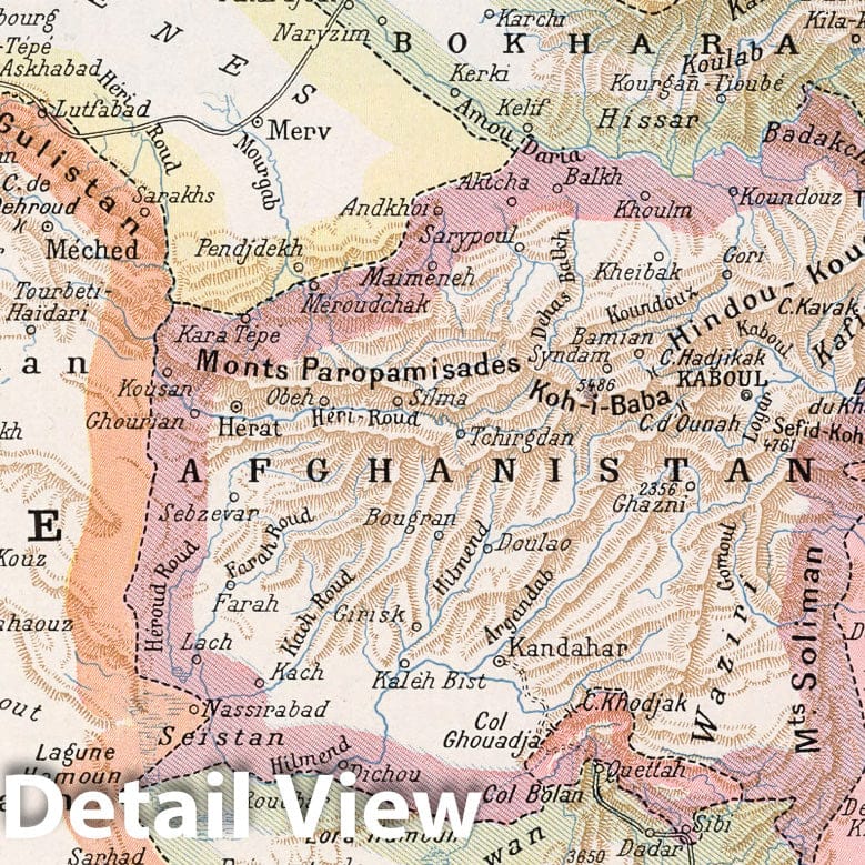 Central Asia, 1900 - Historical Map Print