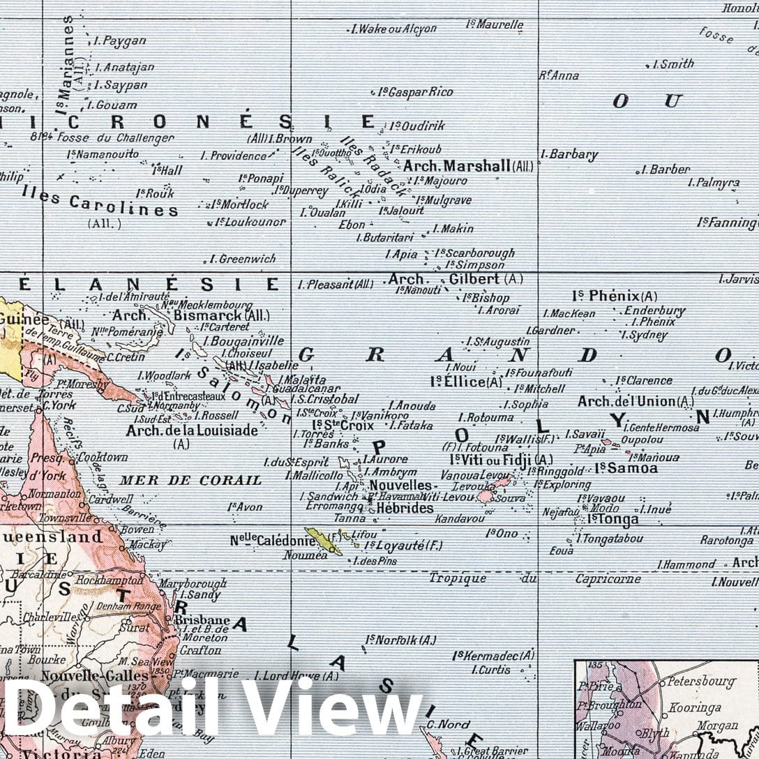 Oceania, 1900 - Historical Map Print