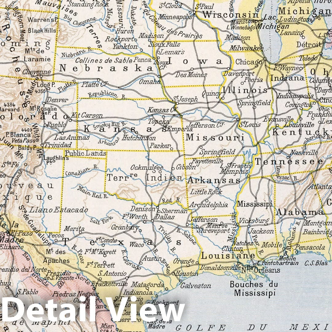 United States 1900 Historical Map Print