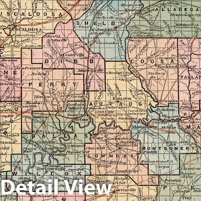 Historic Map : World Atlas Map, Alabama. 1842 - Vintage Wall Art