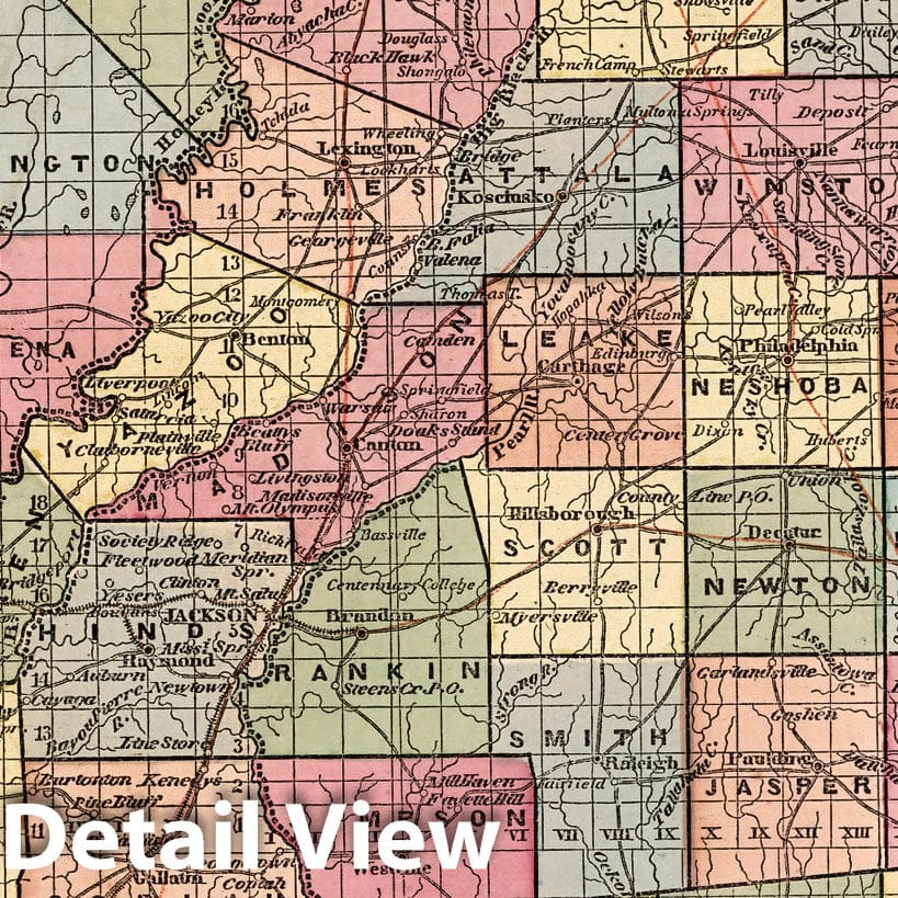Mississippi, 1842 - Historical Map Print from Morse's General Atlas