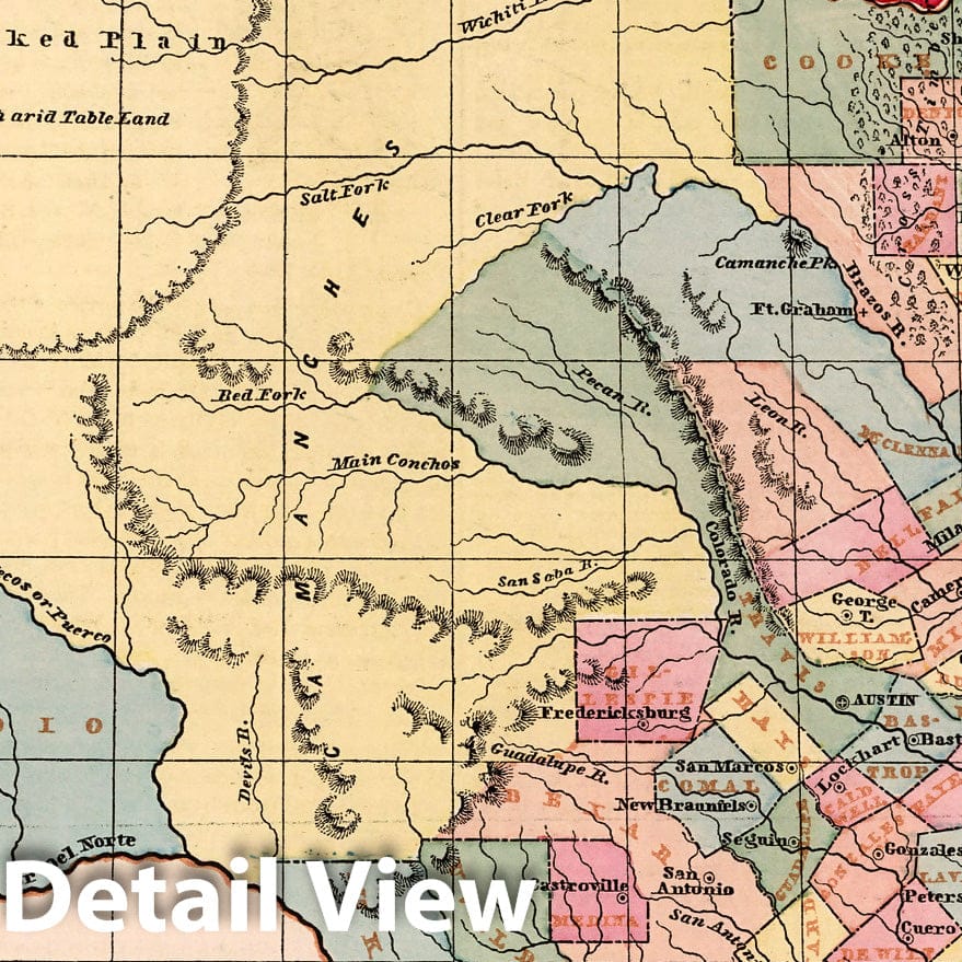 Texas, 1856 - Historical Map Print from Morse's General Atlas