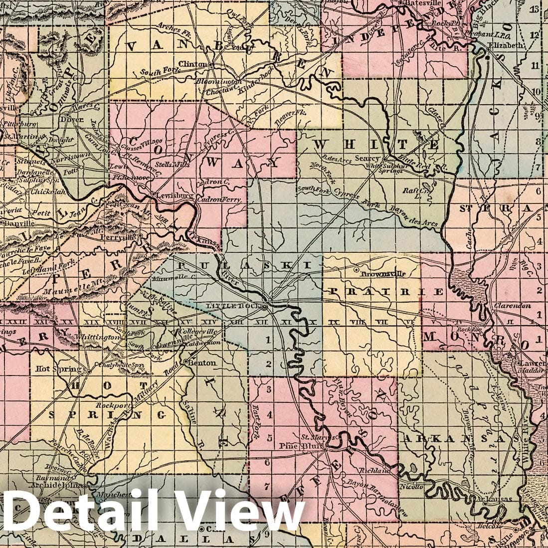Arkansas, 1841 - Historical Map Print from Morse's General Atlas
