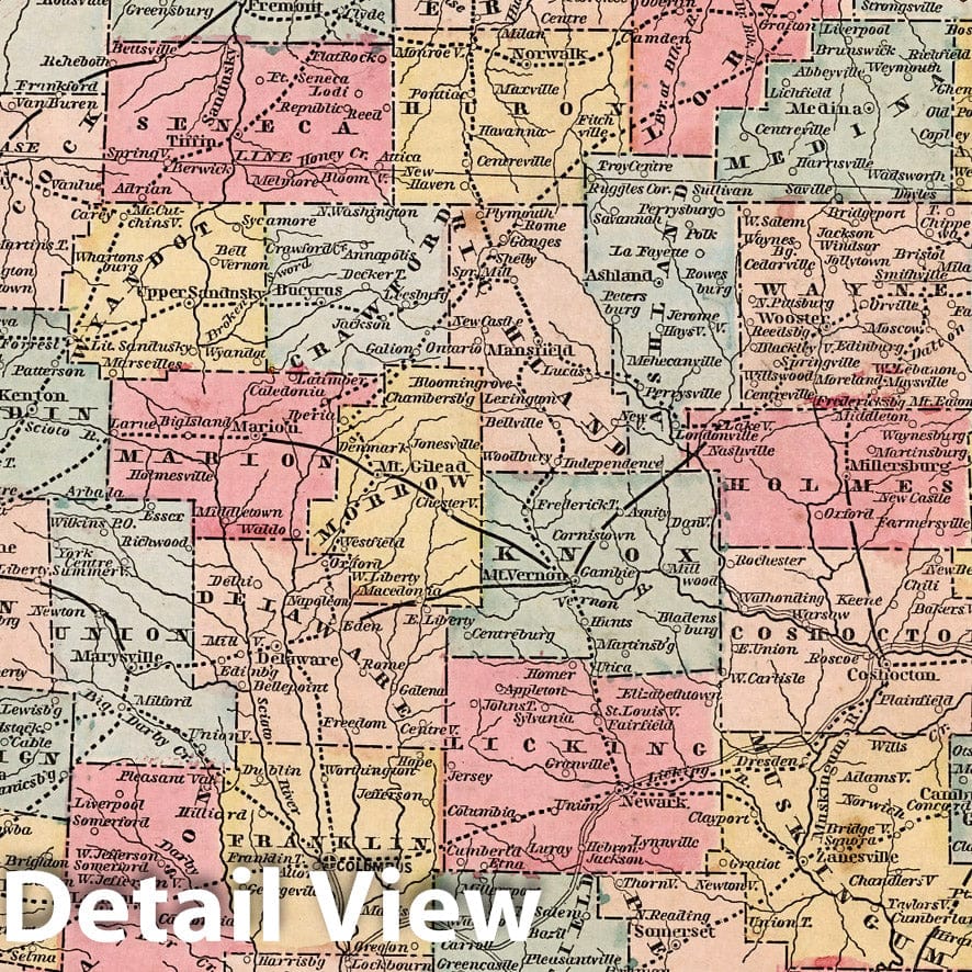 Ohio, 1856 - Historical Map Print from Morse's General Atlas