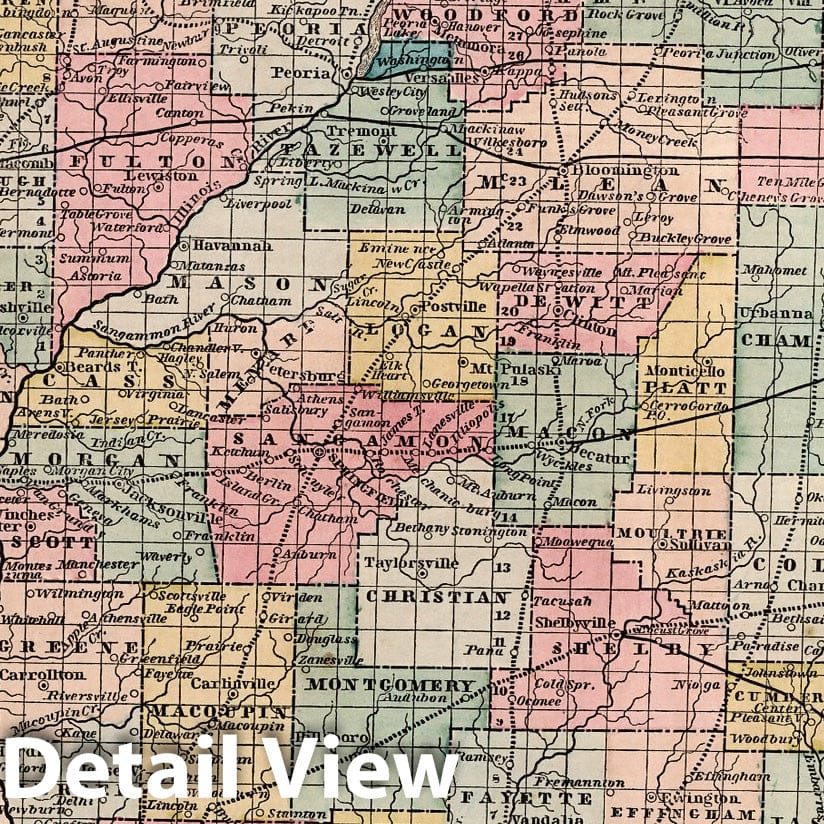 Illinois, 1856 - Historical Map Print from Morse's General Atlas