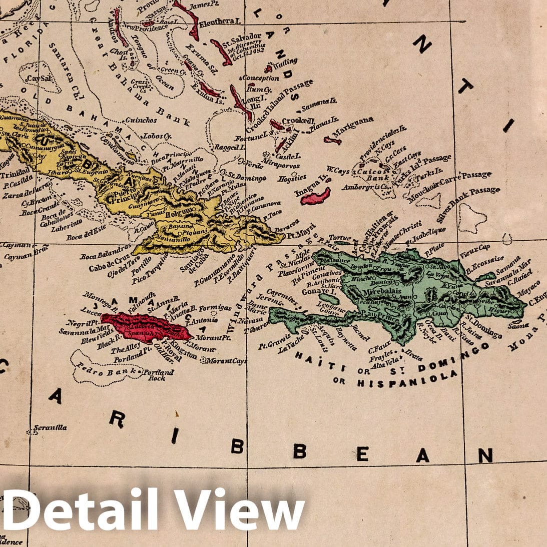 West Indies, 1856 - Historical Map Print from Morse's General Atlas