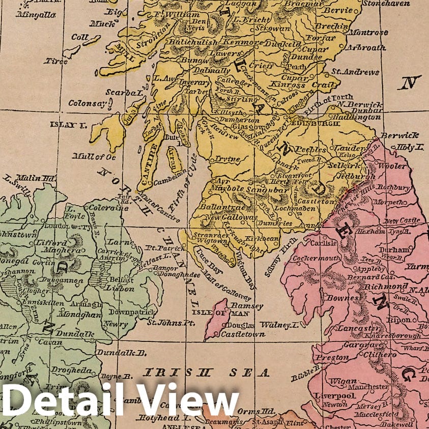 Historic Map : World Atlas Map, British Isles. 1856 - Vintage Wall Art