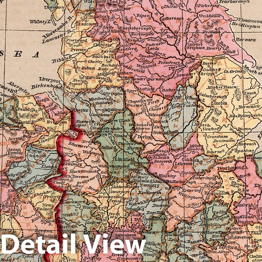 England, 1856 - Historical Map Print from Morse's General Atlas