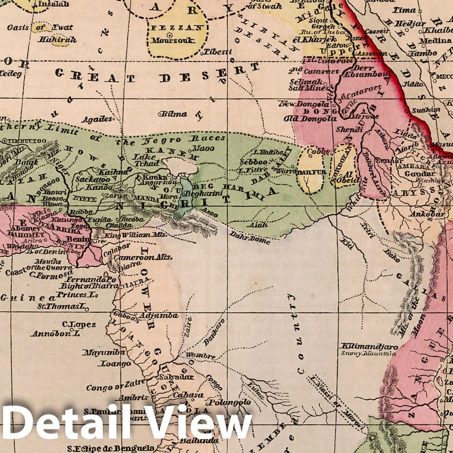Africa, 1856 - Historical Map Print from Morse's General Atlas