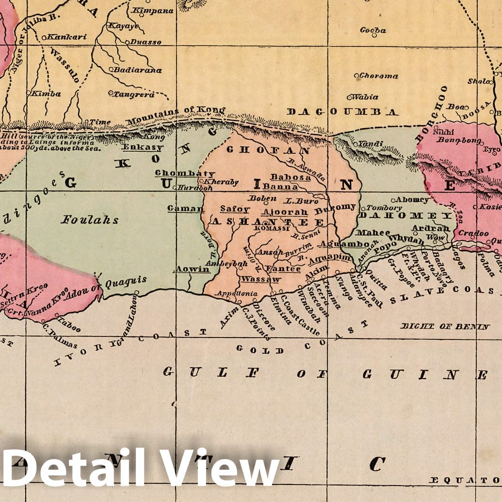 West Africa, 1856 - Historical Map Print from Morse's General Atlas