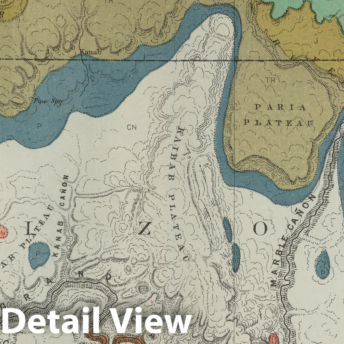 Grand Canyon Platform - Geologic Map, 1882 - Historical Map Print
