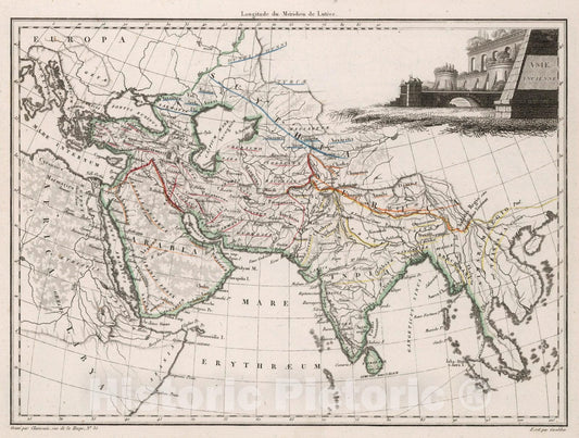 Historic Map : World Atlas Map, Asie Ancienne. 1812 - Vintage Wall Art