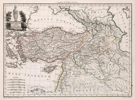 Historic Map : Turkey, Asia MiinorAsie Mineure, Armenie, Caucase, Syrie, etc. 1812 , Vintage Wall Art