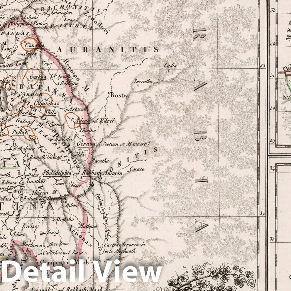 Palestine Kingdom of Israel under David and Solomon, 1812 - Historical Map Print