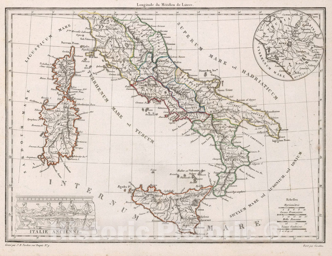 Historic Map : Italy,Italie Ancienne. 1812 , Vintage Wall Art