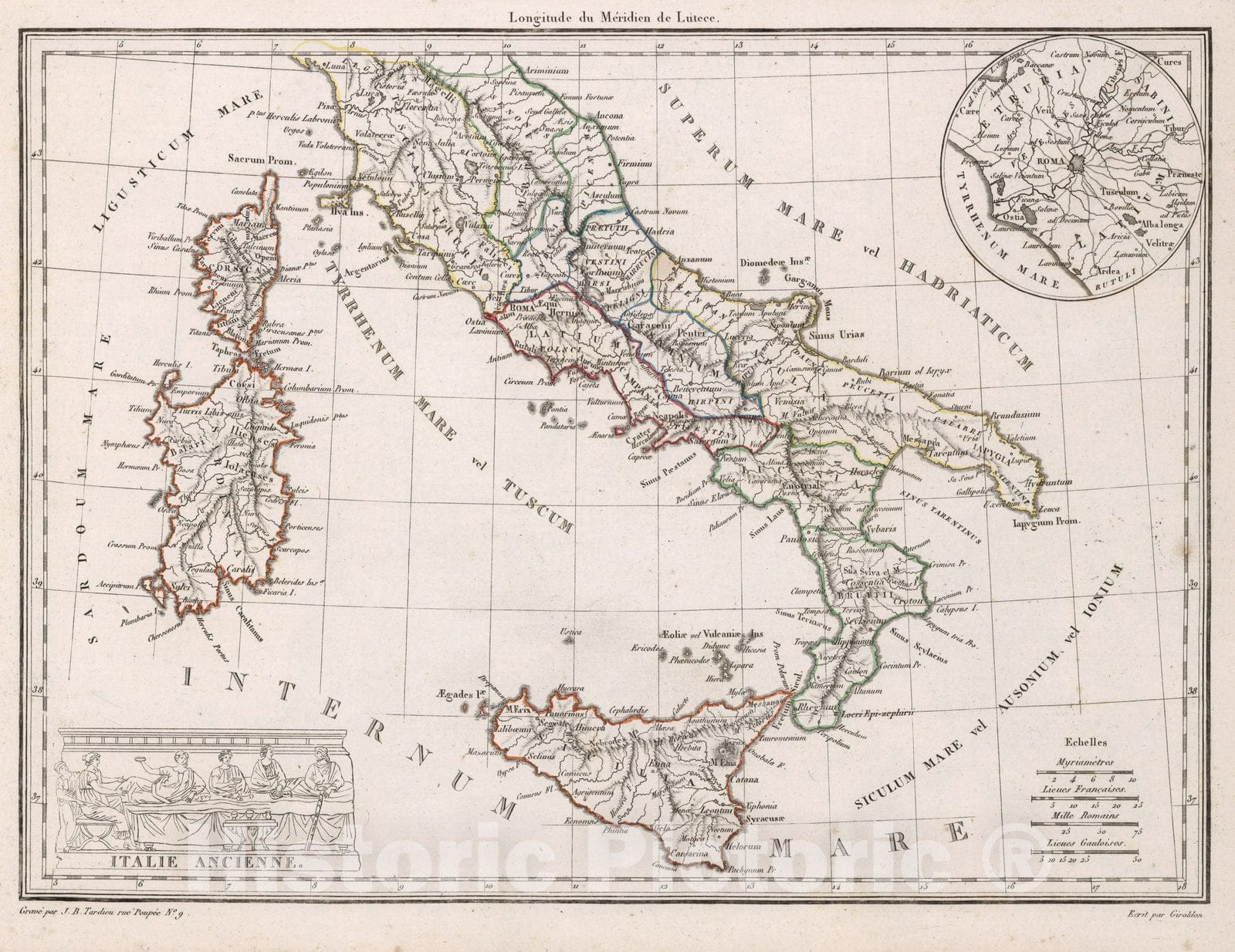 Historic Map : Italy,Italie Ancienne. 1812 , Vintage Wall Art