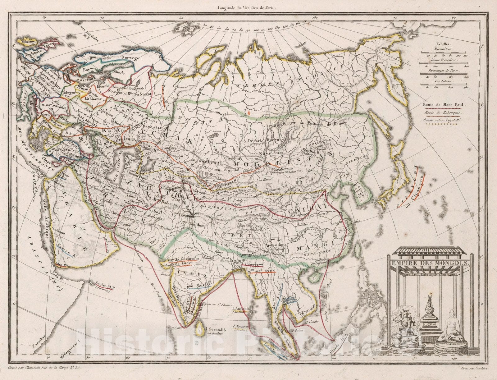 Mongol Empire, 1812 - Historical Map Print