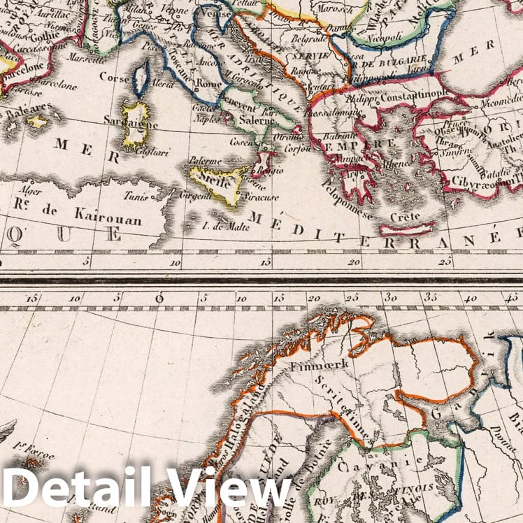 Europe in 900 and 1100 - Historical Map Print, 1812