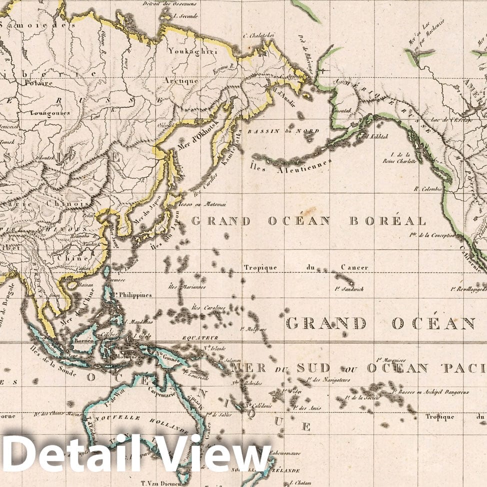 World Map on Mercator Projection, 1812 - Historical Map Print