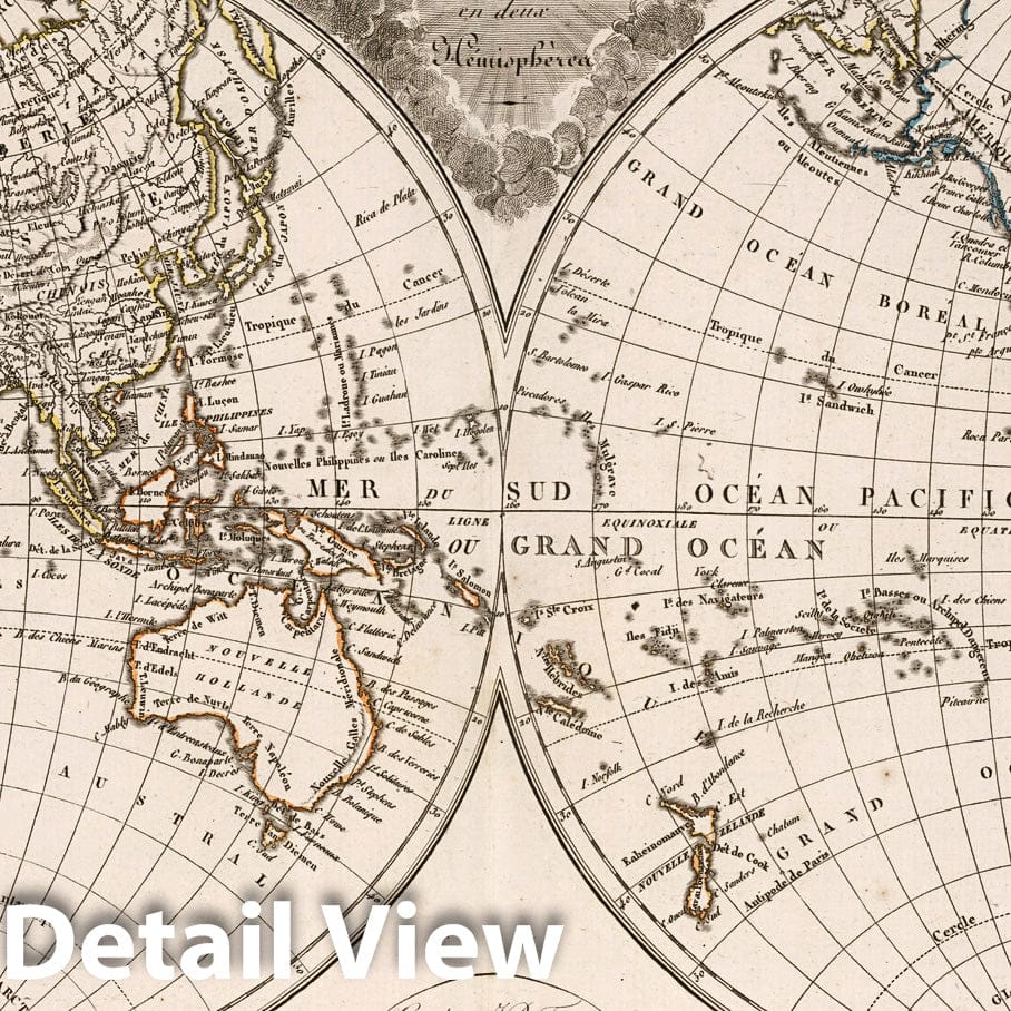 World Map Two Hemispheres 1812 Historical Print | Historic Pictoric