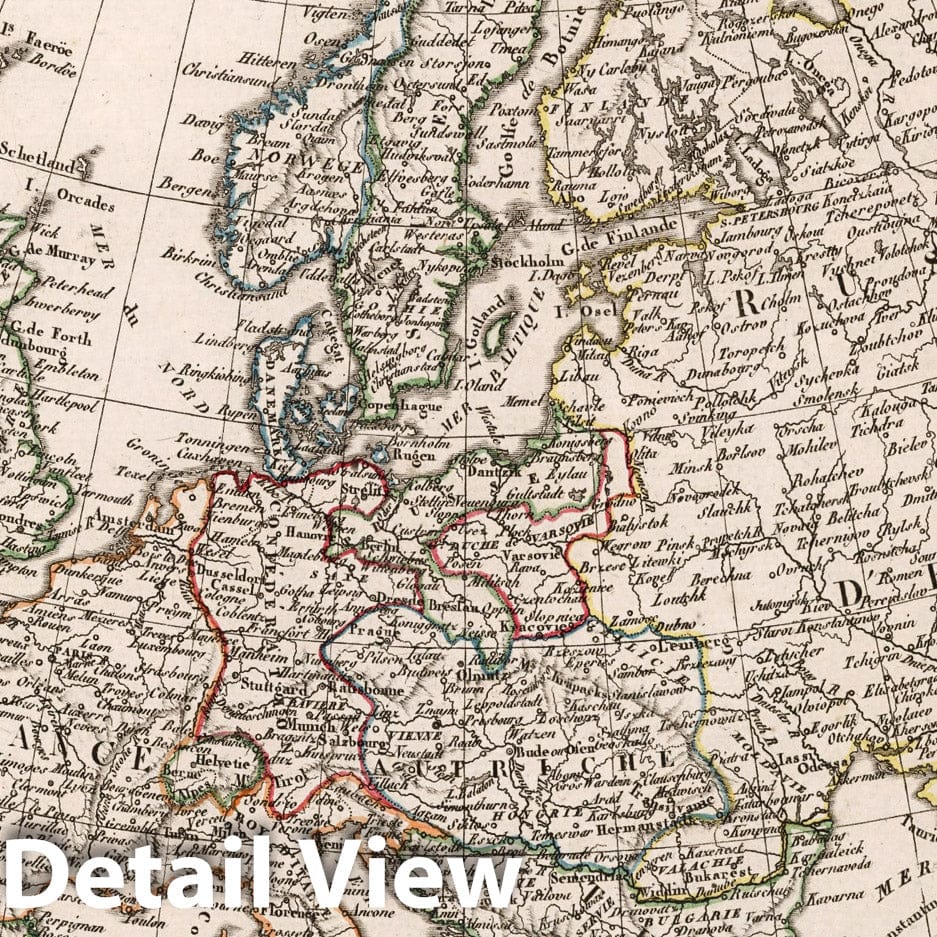 Europe 1812 Historical Map Print - Malte-Brun Atlas Plate