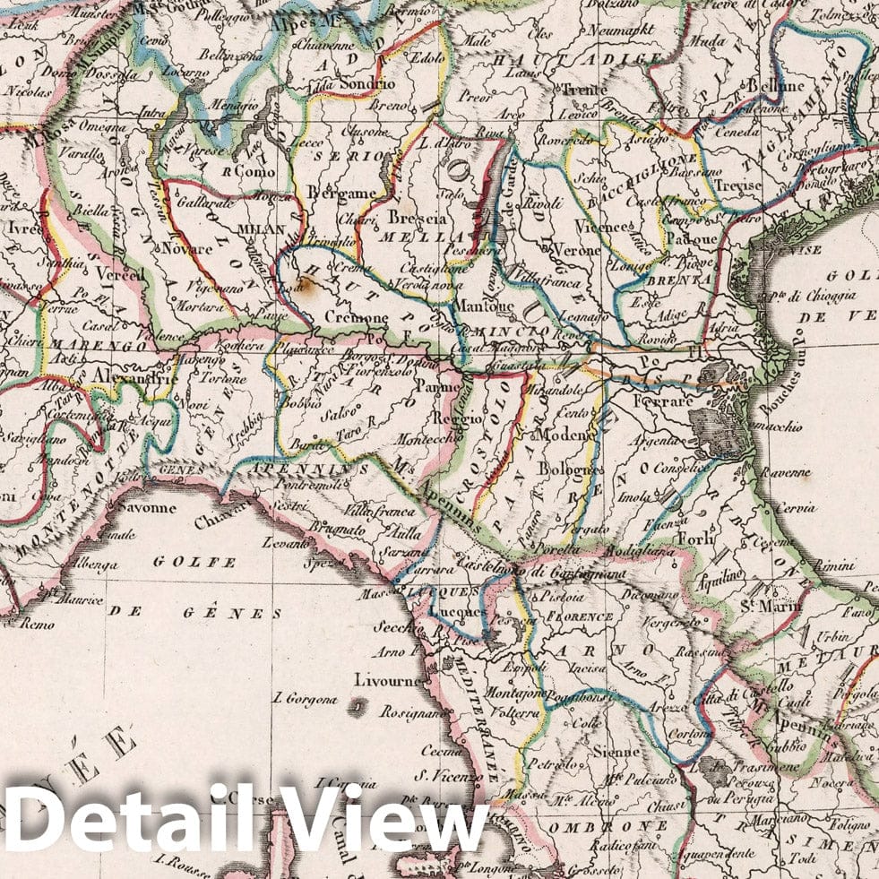 Eastern France and Kingdom of Italy, 1812 - Historical Map Print