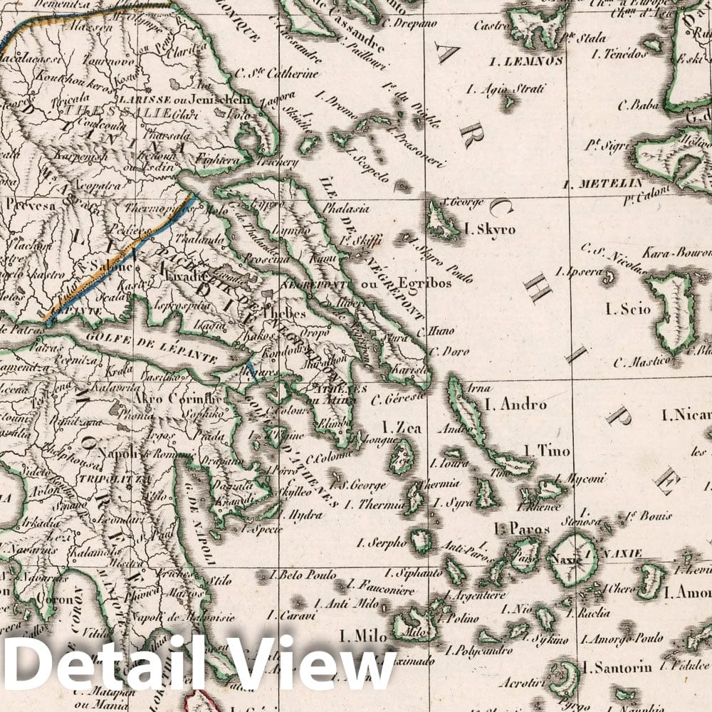 Greece, 1812 - Historical Map Print from Malte-Brun's Atlas
