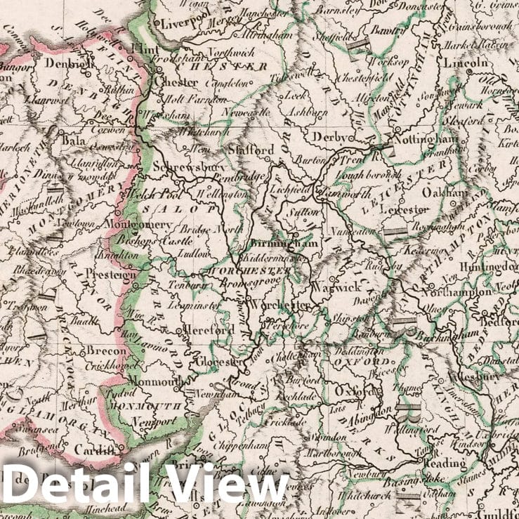England 1812 Historical Map Print