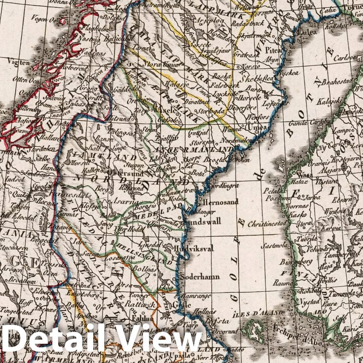 Denmark, Sweden, and Norway 1812 Historical Map Print
