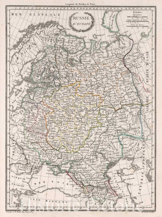 European Russia 1812 Historical Map Print