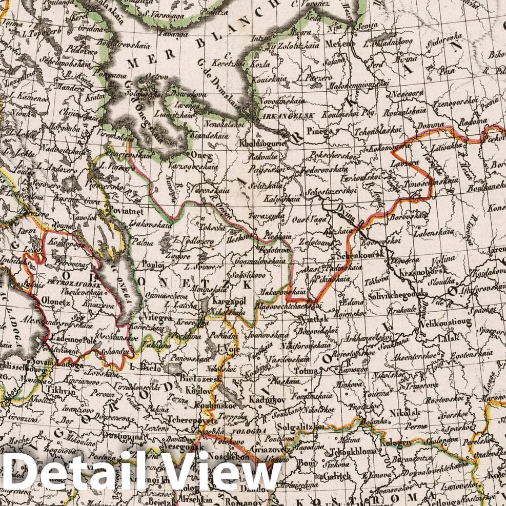 Northern European Russia, 1812 - Historical Map Print