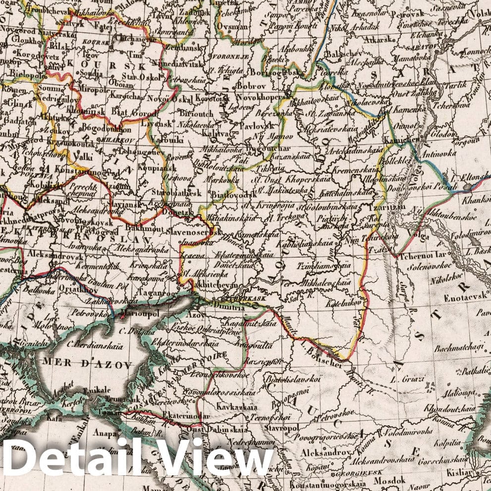 Southern European Russia, 1812 - Historical Map Print