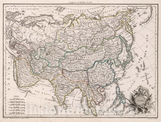Historic Map : World Atlas Map, Asie. 1812 - Vintage Wall Art