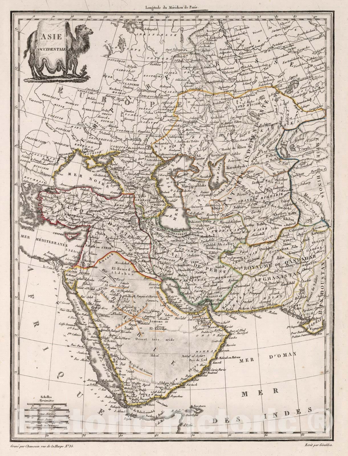 Historic Map : Middle EastAsie Occidentale. 1812 , Vintage Wall Art