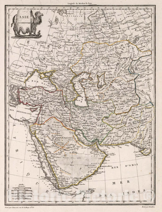 Historic Map : Middle EastAsie Occidentale. 1812 , Vintage Wall Art