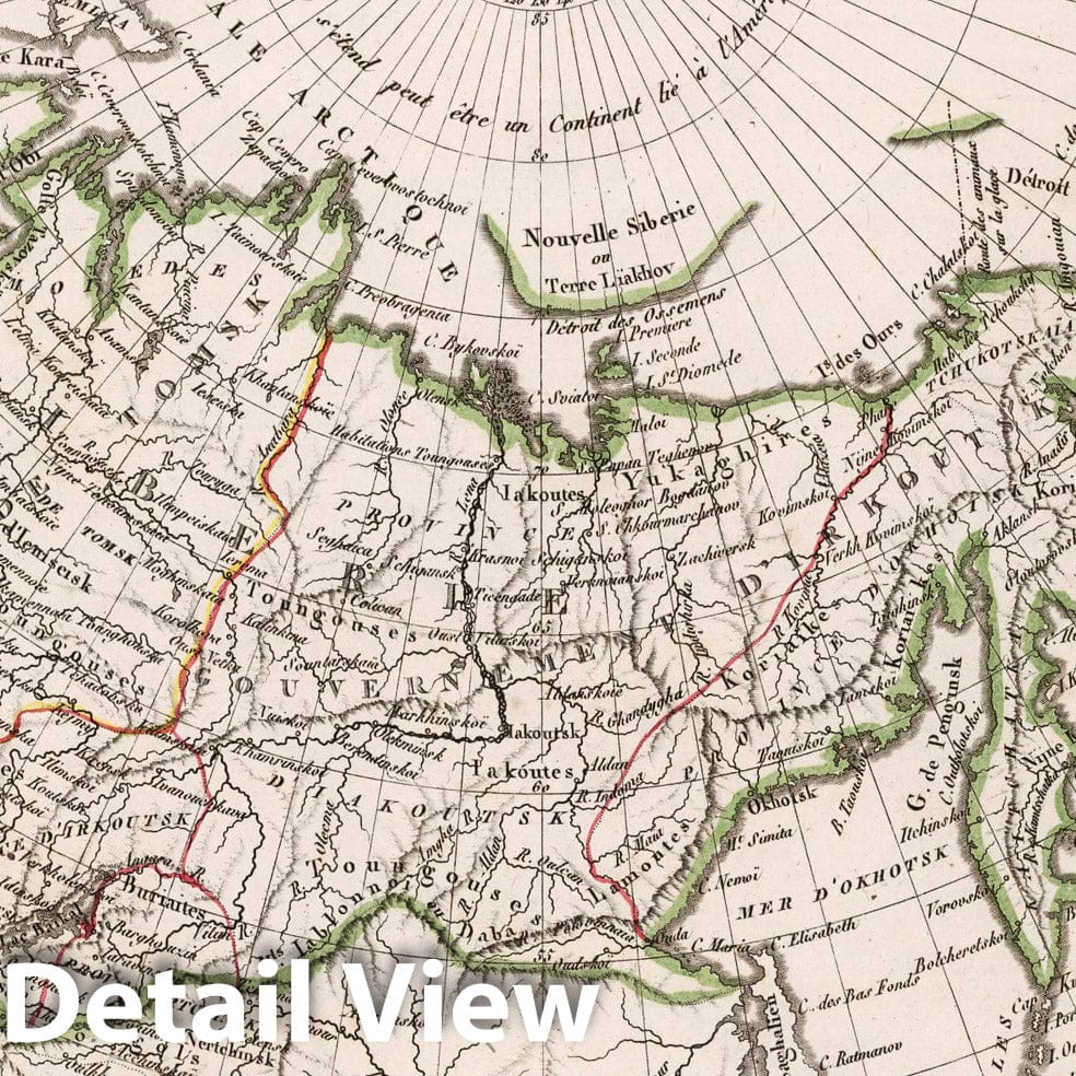 Siberia and Russian America, 1812 - Historical Map Print