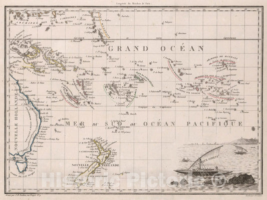 Historic Map : World Atlas Map, Oceanique Orient. 1812 - Vintage Wall Art