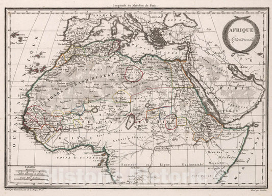 Historic Map : World Atlas Map, Afrique Septentrionale. 1812 - Vintage Wall Art