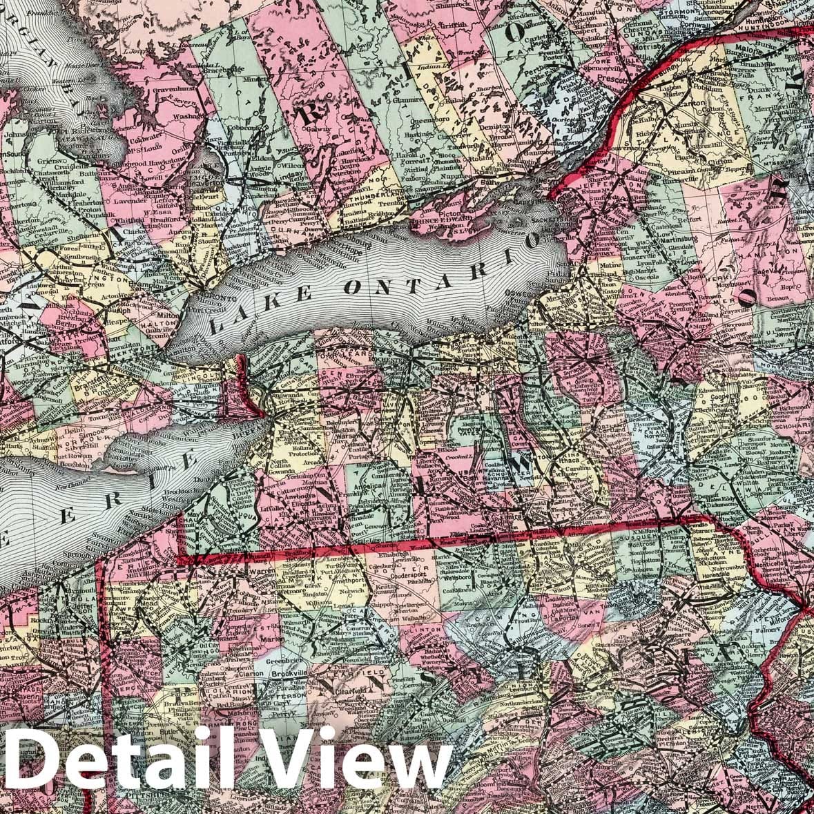 Historic Map : North-Eastern States and Dominion of Canada. 1875 - Vintage Wall Art