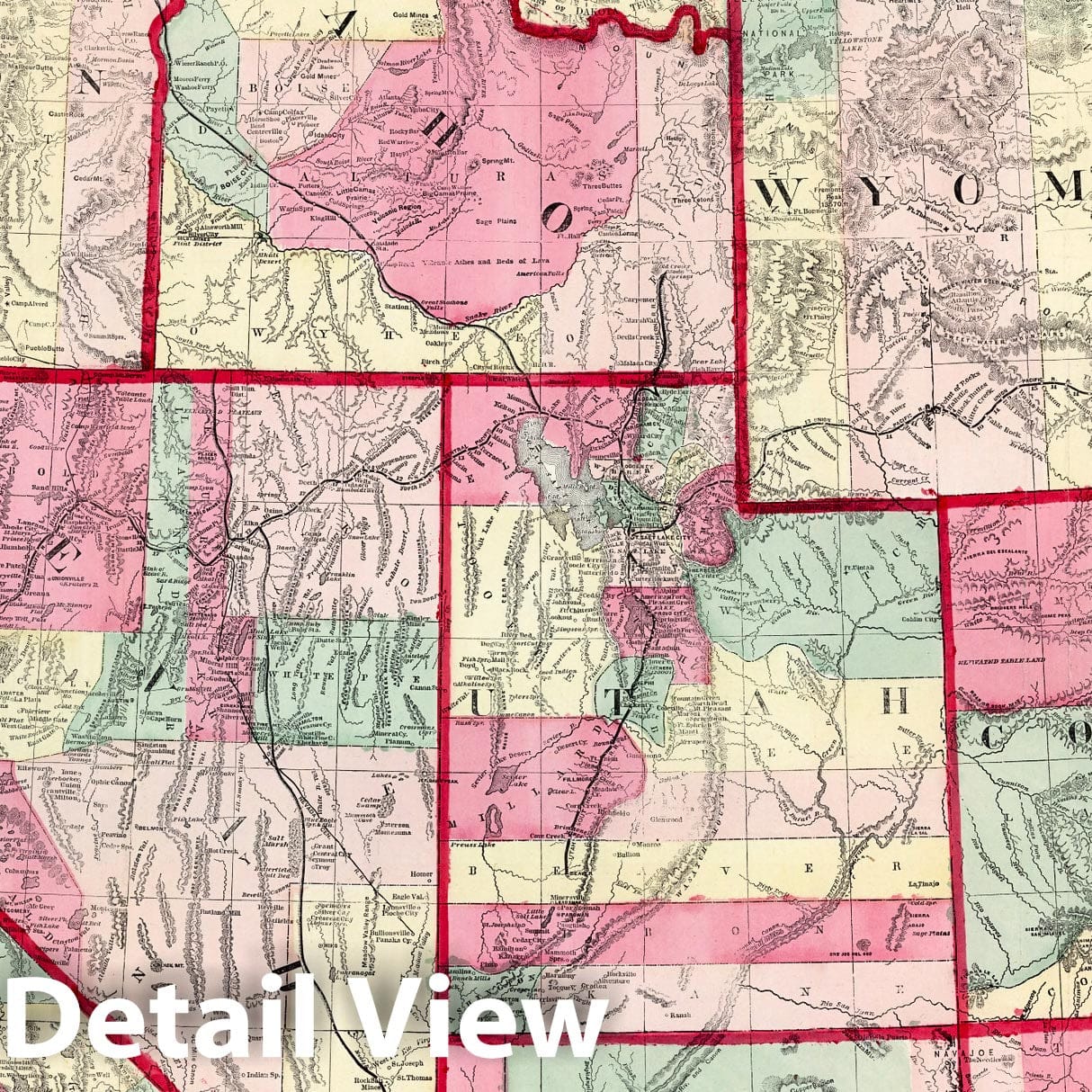 Historic Wall Map : Pacific States and Territories. 1875 - Vintage Wall Art