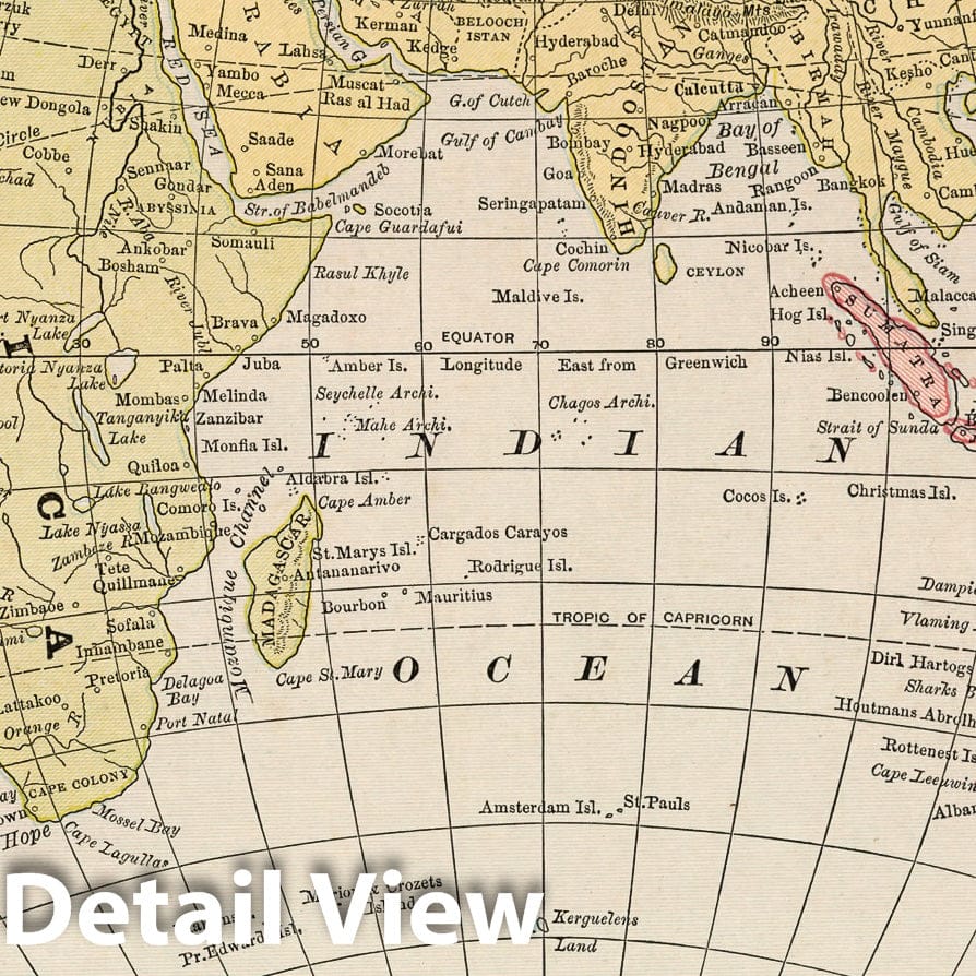 Eastern Hemisphere - Railroad Map, 1882 - Cram's Family Atlas