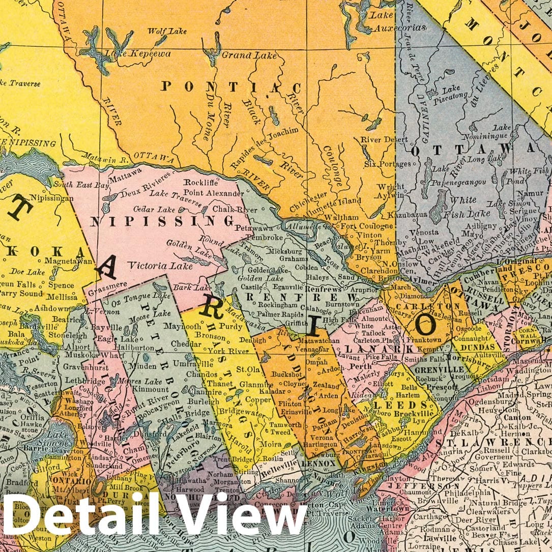 Eastern Canada - Railroad Map, 1882 - Cram's Family Atlas