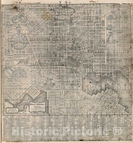 Baltimore, Maryland - Railroad Map, 1882 - Historical Map Print
