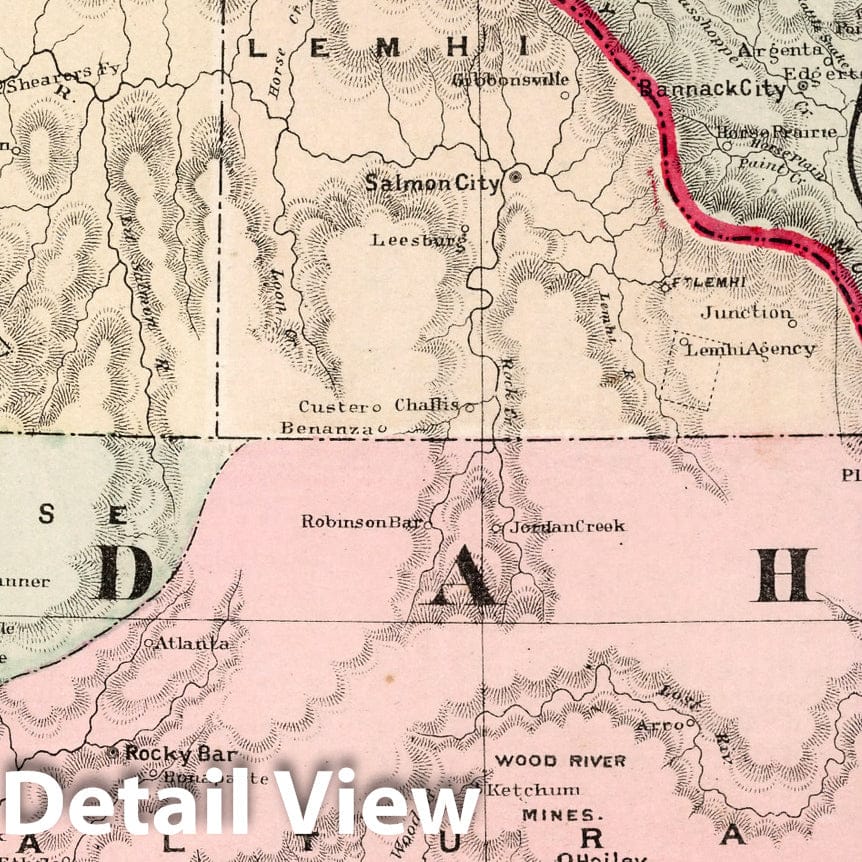 Southern Idaho - Railroad Map, 1882 - Historical Map Print