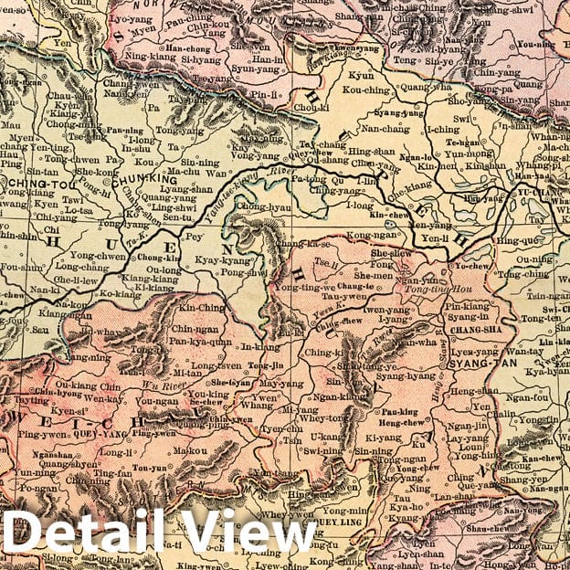 China - Railroad Map, 1882 - Historical Map Print
