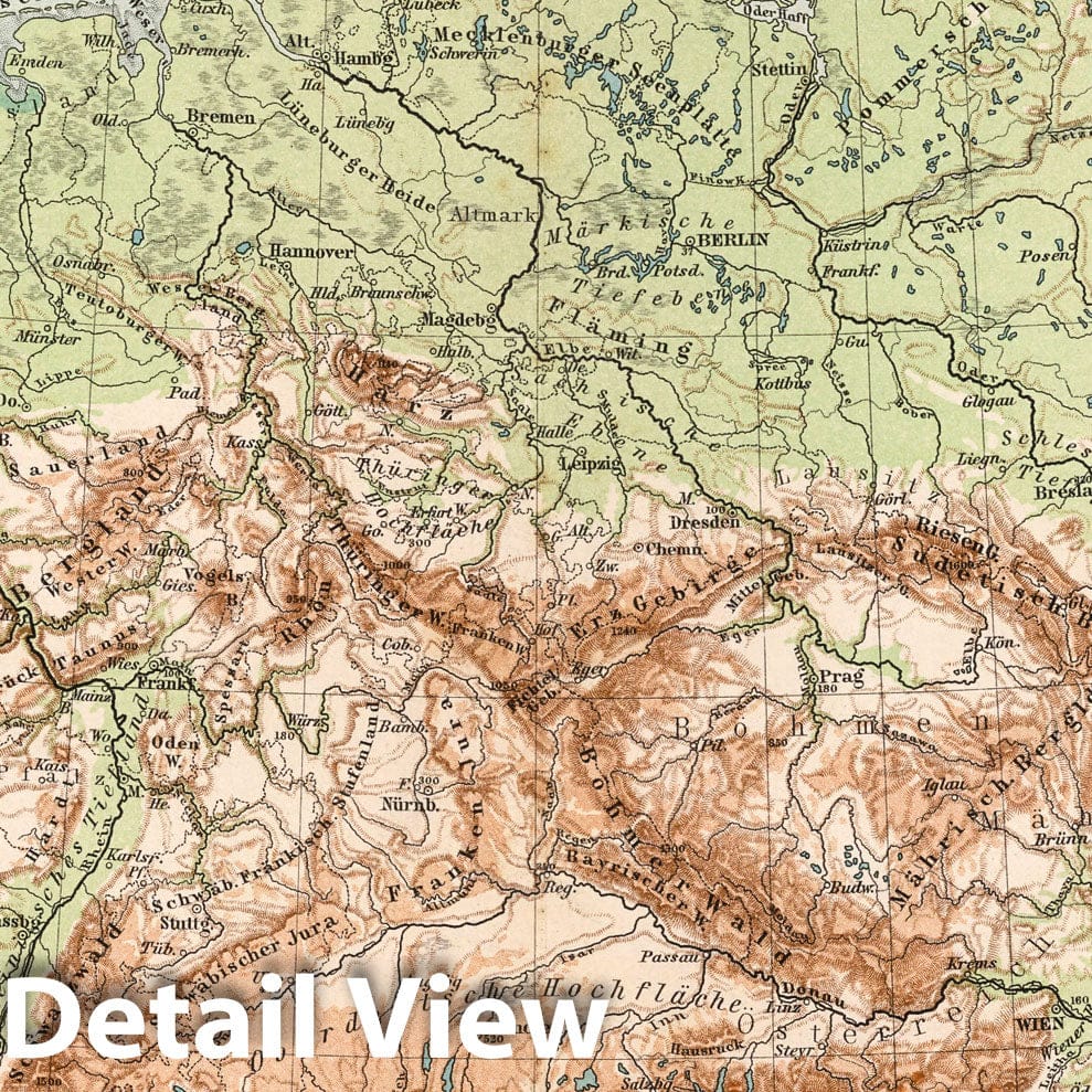 Historic Map : School Atlas Map, No. 16. Mitteleuropa. 1902 - Vintage Wall Art