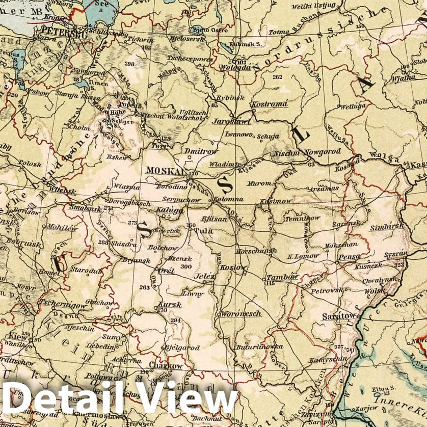 Eastern Europe: Finland, Russia, Ukraine, Latvia - Physical Map, 1902